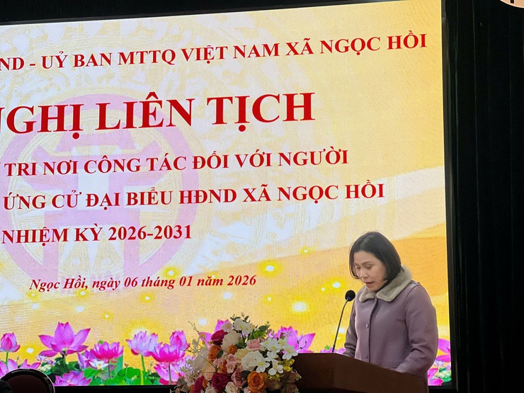 Hội nghị liên tịch giữa Đảng ủy, HĐND, UBND, MTTQ và các tổ chức chính trị – xã hội: Nâng cao trách nhiệm và tính dân chủ trong giới thiệu ứng cử đại biểu HĐND xã Ngọc Hồi- Ảnh 4.