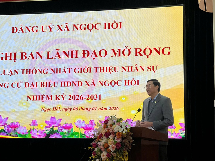 Hội nghị Ban lãnh đạo mở rộng thảo luận thống nhất giới thiệu nhân sự ứng cử đại biểu HĐND xã Ngọc Hồi, nhiệm kỳ 2026-2031- Ảnh 2.