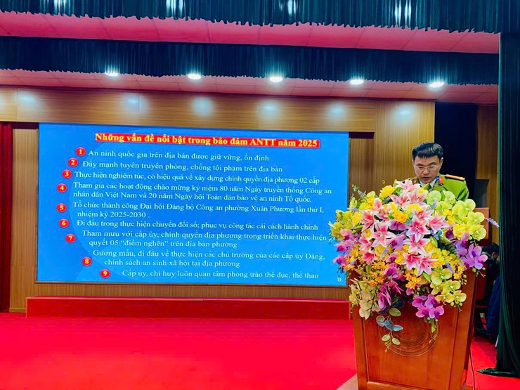 Công an phường Xuân Phương tổ chức Hội nghị tổng kết công tác và triển khai Chương trình công tác năm 2026. - Ảnh 1.