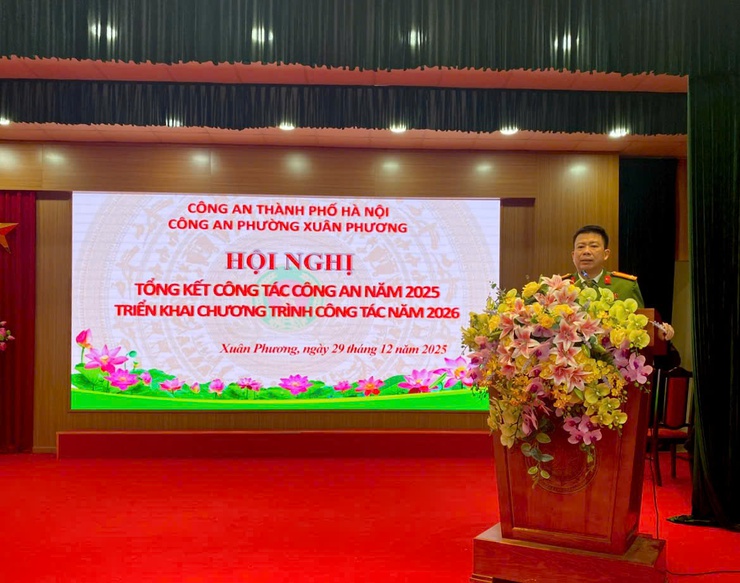 Công an phường Xuân Phương tổ chức Hội nghị tổng kết công tác và triển khai Chương trình công tác năm 2026. - Ảnh 2.