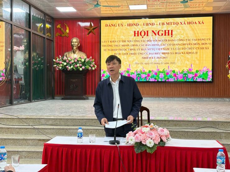 Xã Hòa Xá tổ chức hội nghị lấy ý kiến cử tri nơi công tác đối với người ứng cử đại biểu HĐND xã nhiệm kỳ 2026–2031- Ảnh 1.