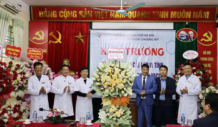 Bệnh viện Đa khoa Chương Mỹ tổ chức lễ khai trương hệ thống chụp cắt lớp vi tính và Trung tâm tiêm chủng vắc-xin- Ảnh 5.