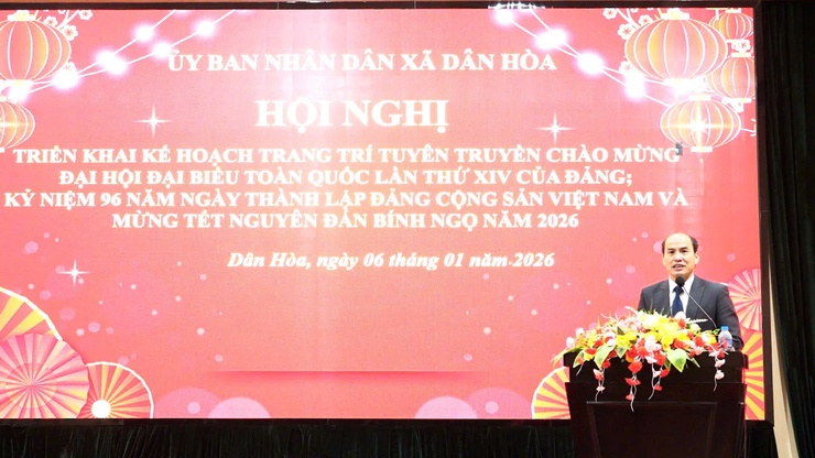 UBND XÃ DÂN HÒA TRIỂN KHAI KẾ HOẠCH TUYÊN TRUYỀN TẾT NGUYÊN ĐÁN 2026, ĐẨY MẠNH CẢI CÁCH HÀNH CHÍNH, CHUYỂN ĐỔI SỐ VÀ QUẢN LÝ, TỔ CHỨC LỄ HỘI NĂM 2026- Ảnh 1.