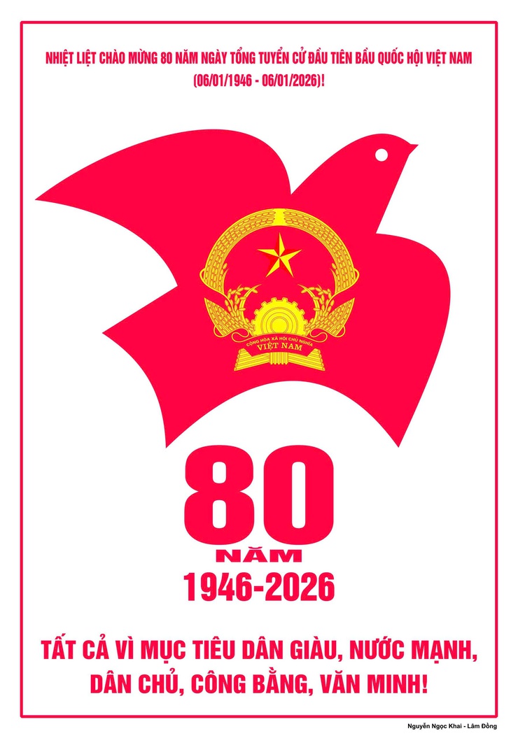 Tuyển tập tranh cổ động kỷ niệm 80 năm Ngày Tổng tuyển cử đầu tiên bầu Quốc hội Việt Nam (06/01/1946 - 06/01/2026)- Ảnh 4.
