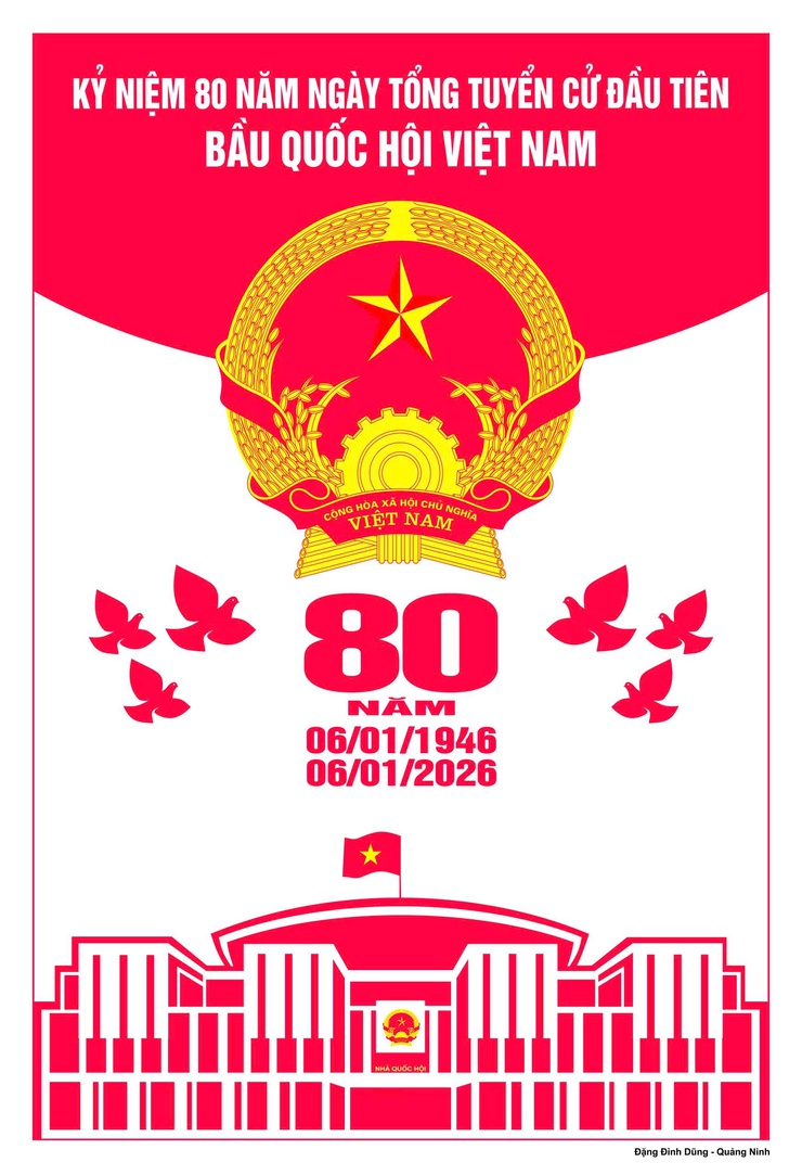 Tuyển tập tranh cổ động kỷ niệm 80 năm Ngày Tổng tuyển cử đầu tiên bầu Quốc hội Việt Nam (06/01/1946 - 06/01/2026)- Ảnh 16.