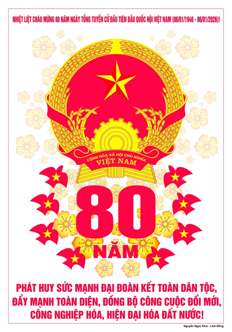 Tuyển tập tranh cổ động kỷ niệm 80 năm Ngày Tổng tuyển cử đầu tiên bầu Quốc hội Việt Nam (06/01/1946 - 06/01/2026)- Ảnh 21.