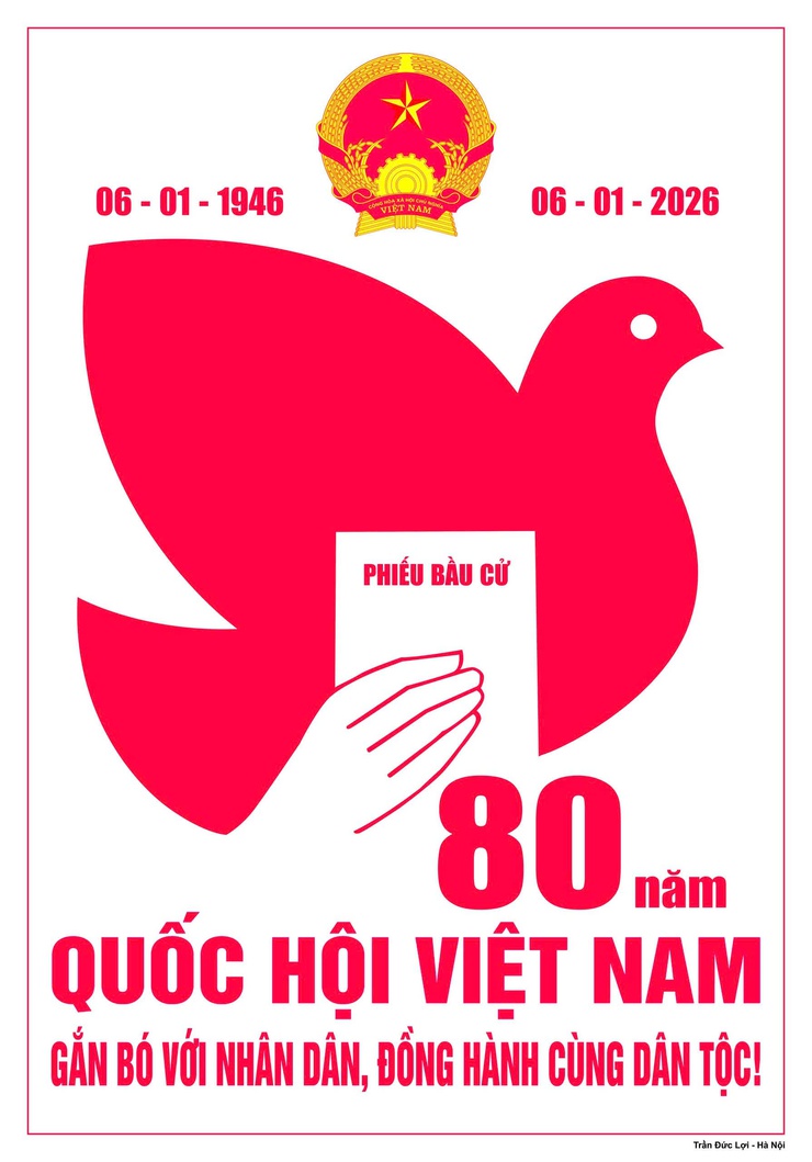 Tuyển tập tranh cổ động kỷ niệm 80 năm Ngày Tổng tuyển cử đầu tiên bầu Quốc hội Việt Nam (06/01/1946 - 06/01/2026)- Ảnh 26.
