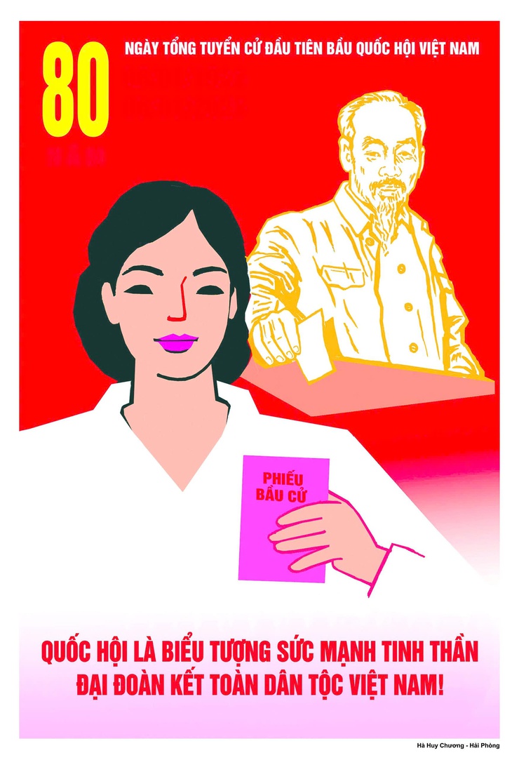 Tuyển tập tranh cổ động kỷ niệm 80 năm Ngày Tổng tuyển cử đầu tiên bầu Quốc hội Việt Nam (06/01/1946 - 06/01/2026)- Ảnh 34.