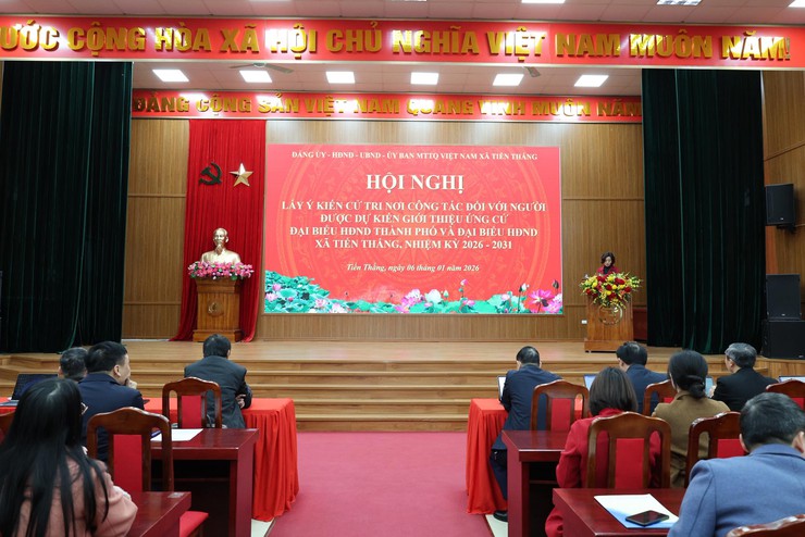 Xã Tiến Thắng lấy ý kiến cử tri về người ứng cử đại biểu HĐND thành phố; đại biểu HĐND xã Tiến Thắng nhiệm kỳ 2026 - 2031- Ảnh 1.