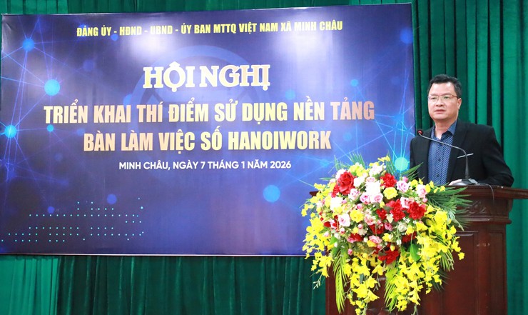 Minh Châu triển khai thí điểm "Bàn làm việc số HanoiWork" – thống nhất một kênh trao đổi công vụ an toàn, minh bạch- Ảnh 4.
