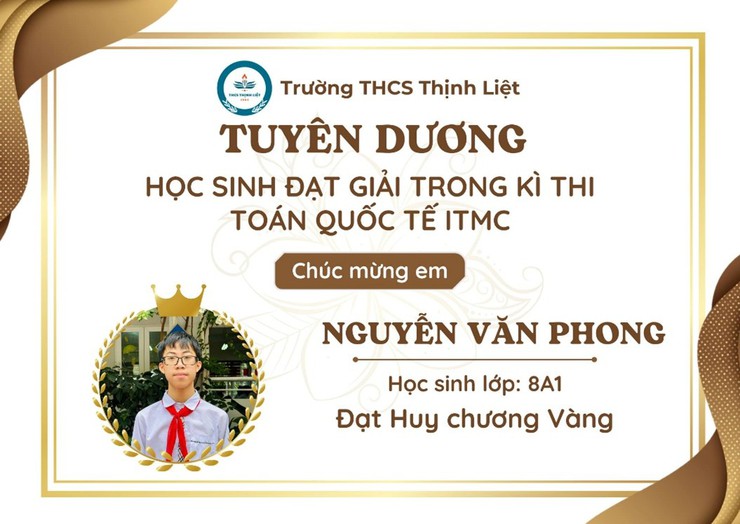 HỌC SINH TRƯỜNG THCS THỊNH LIỆT TỎA SÁNG TẠI 
CUỘC THI “TÌM KIẾM TÀI NĂNG TOÁN HỌC QUỐC TẾ” 
ITMC 2026
- Ảnh 4.