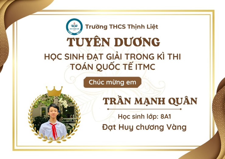 HỌC SINH TRƯỜNG THCS THỊNH LIỆT TỎA SÁNG TẠI 
CUỘC THI “TÌM KIẾM TÀI NĂNG TOÁN HỌC QUỐC TẾ” 
ITMC 2026
- Ảnh 3.