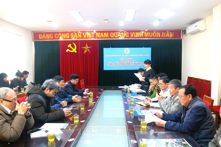 UBND Phường Yên Sở tổ chức Lễ ra quân Tổng điều tra kinh tế năm 2026- Ảnh 1.