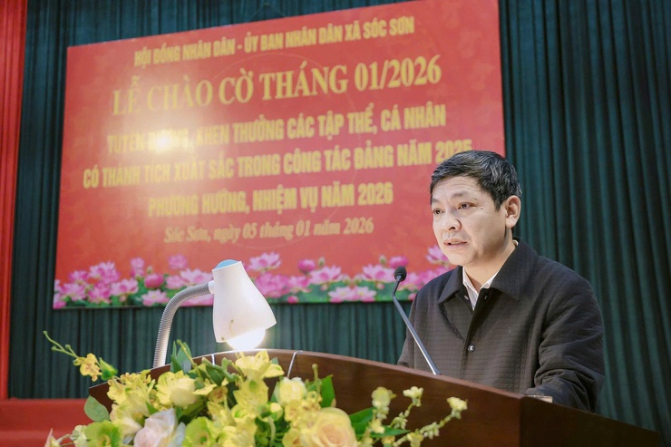 ĐẢNG ỦY-HĐND-UBND-UBMTTQ XÃ SÓC SƠN TỔ CHỨC LỄ CHÀO CỜ THÁNG 01/2026 – MỞ RA MỘT NĂM MỚI VỚI NHIỀU KỲ VỌNG- Ảnh 3.