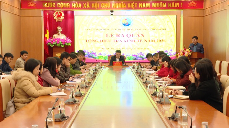 Xã Thanh Trì: Lễ ra quân tổng điều tra kinh tế năm 2026- Ảnh 1.