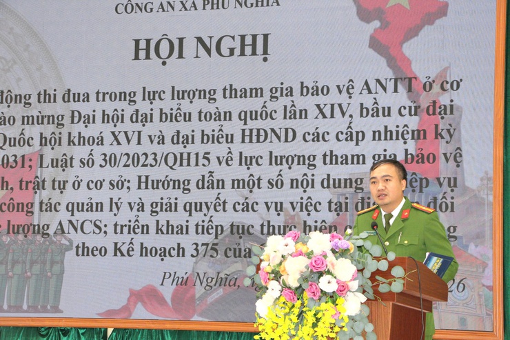 Công an xã Phú Nghĩa phát động thi đua bảo vệ an ninh, trật tự ở cơ sở - Ảnh 3.