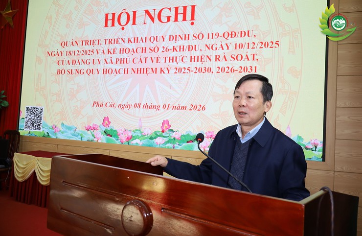 Đảng ủy xã Phú Cát tổ chức hội nghị quán triệt, triển khai Quy định số 119 và Kế hoạch số 26 về công tác cán bộ và quy hoạch nhiệm kỳ 2025–2030, 2026–2031- Ảnh 3.