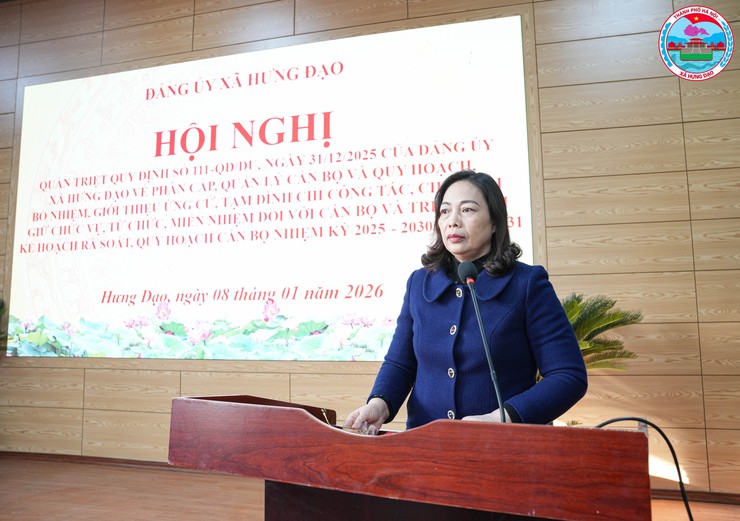 Đảng ủy xã Hưng Đạo tổ chức Hội nghị Quán triệt quy định về công tác cán bộ- Ảnh 3.