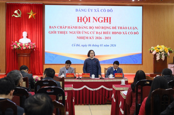 Đảng ủy xã Cổ Đô tổ chức hội nghị Ban chấp hành Đảng bộ mở rộng .- Ảnh 1.