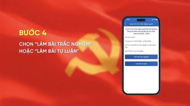HƯỚNG DẪN VÀO THI TRỰC TUYẾN CUỘC THI TÌM HIỂU NGHỊ QUYẾT ĐẠI HỘI ĐẠI BIỂU ĐẢNG BỘ THÀNH PHỐ HÀ NỘI.- Ảnh 4.