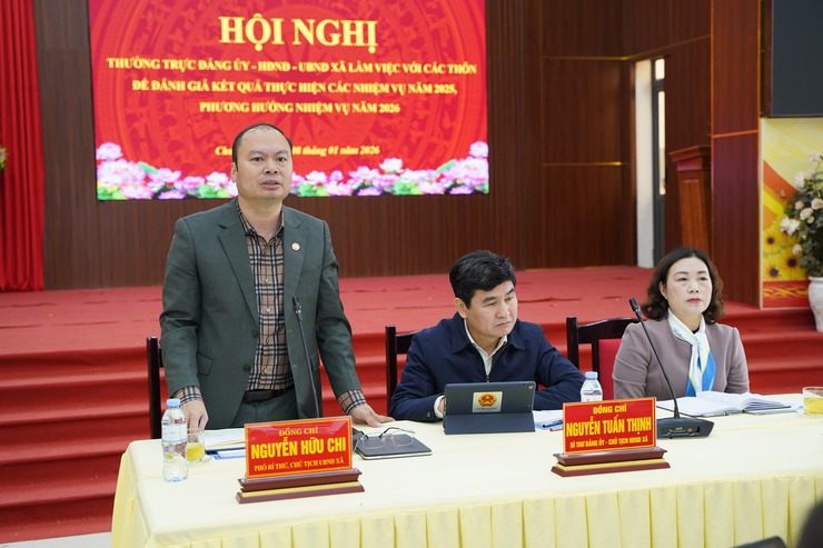 Thường trực Đảng uỷ - HĐND - UBND xã làm việc với các thôn để triển khai các nhiệm vụ năm 2026- Ảnh 4.