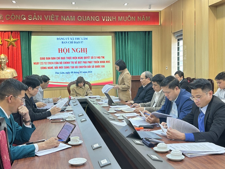 Ban Chỉ đạo 57 xã Thư Lâm tổ chức hội nghị giao ban BCĐ thực hiện NQ số 57-NQ/TW ngày 22/12/2024 của Bộ Chính trị về đột phá phát triển khoa học, công nghệ, đổi mới sáng tạo và chuyển đổi số.- Ảnh 3.