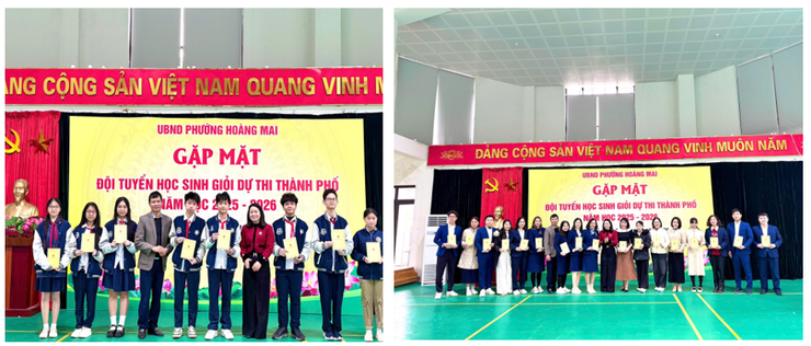 PHƯỜNG HOÀNG MAI TỔ CHỨC GẶP MẶT, ĐỘNG VIÊN 
ĐỘI TUYỂN HỌC SINH GIỎI THÀNH PHỐ CÁC MÔN VĂN HÓA LỚP 9 CẤP THCS NĂM HỌC 2025 - 2026
- Ảnh 3.