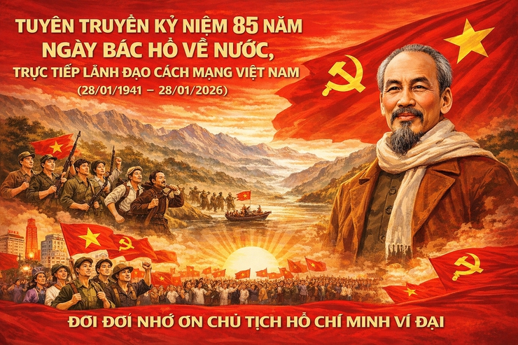 Tuyên truyền kỷ niệm 80 năm ngày Bác Hồ về nước, trực tiếp lãnh đạo Các mạng Việt Nam (28/01/1941-28/01/2026).- Ảnh 1.