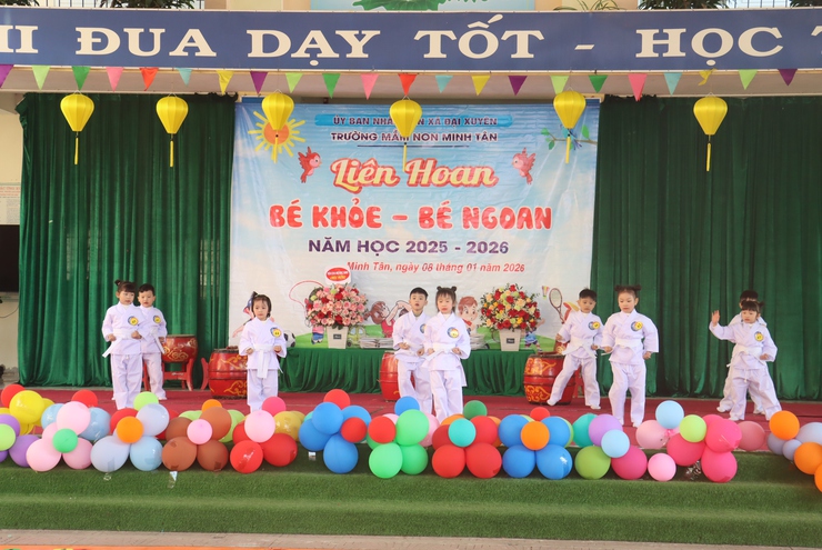 Sôi nổi Liên hoan “Bé khỏe – Bé ngoan” tại Trường Mầm non Minh Tân- Ảnh 4.