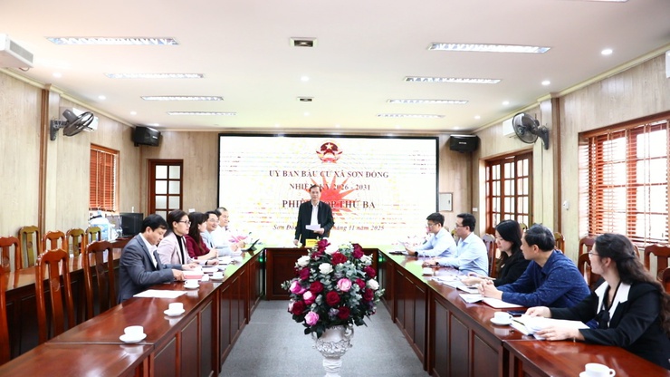 Ủy ban Bầu cử xã tổ chức hội nghị Hội nghị lần thứ 3- Ảnh 1.