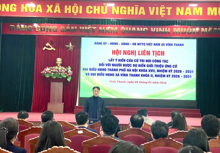 XÃ VĨNH THANH TỔ CHỨC HỘI NGHỊ LẤY Ý KIẾN CỬ TRI NƠI CÔNG TÁC ĐỐI VỚI NGƯỜI ĐƯỢC DỰ KIẾN GIỚI THIỆU ỨNG CỬ ĐẠI BIỂU HĐND CÁC CẤP, NHIỆM KỲ 2026 – 2031- Ảnh 2.