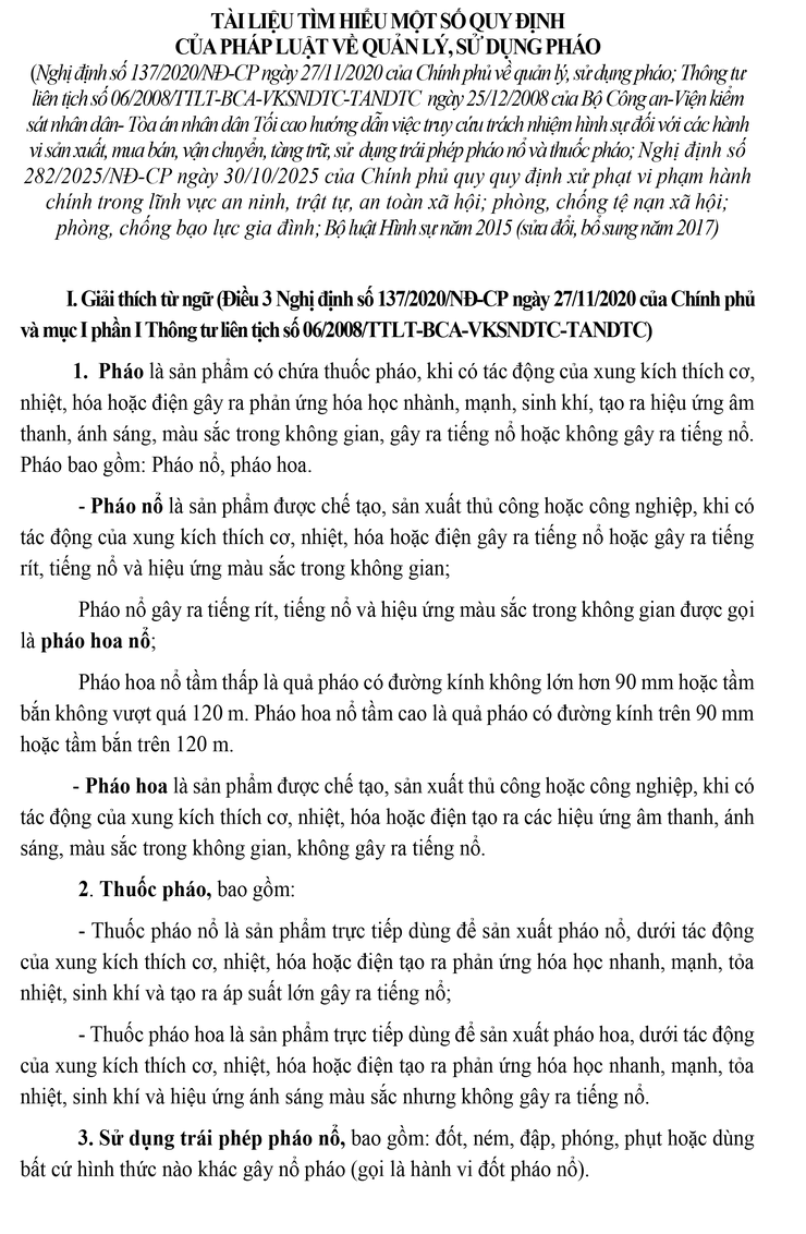 Tìm hiểu một số quy định của pháp luật về quản lý, sử dụng pháo- Ảnh 1.