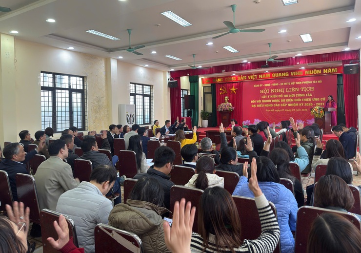 Phường Tây Mỗ tổ chức Hội nghị liên tịch lấy ý kiến cử tri nơi công tác về người dự kiến giới thiệu ứng cử đại biểu HĐND nhiệm kỳ 2026-2031- Ảnh 3.