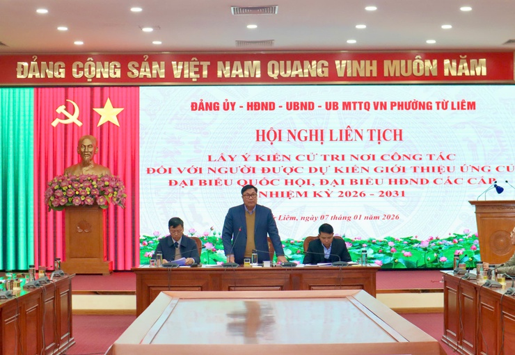 Phường Từ Liêm tổ chức hội nghị liên tịch lấy ý kiến cử tri nơi công tác đối với người dự kiến giới thiệu ứng cử Đại biểu Quốc hội và Đại biểu HĐND các cấp nhiệm kỳ 2026 - 2031- Ảnh 2.