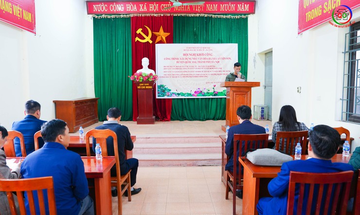 KHỞI CÔNG XÂY DỰNG NHÀ VĂN HÓA THÔN BA NHÀ, XÃ QUỐC OAI- Ảnh 1.