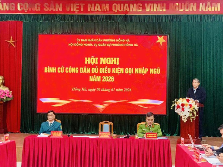 PHƯỜNG HỒNG HÀ TỔ CHỨC HỘI NGHỊ BÌNH CỬ CÔNG DÂN ĐỦ ĐIỀU KIỆN GỌI NHẬP NGŨ NĂM 2026- Ảnh 1.