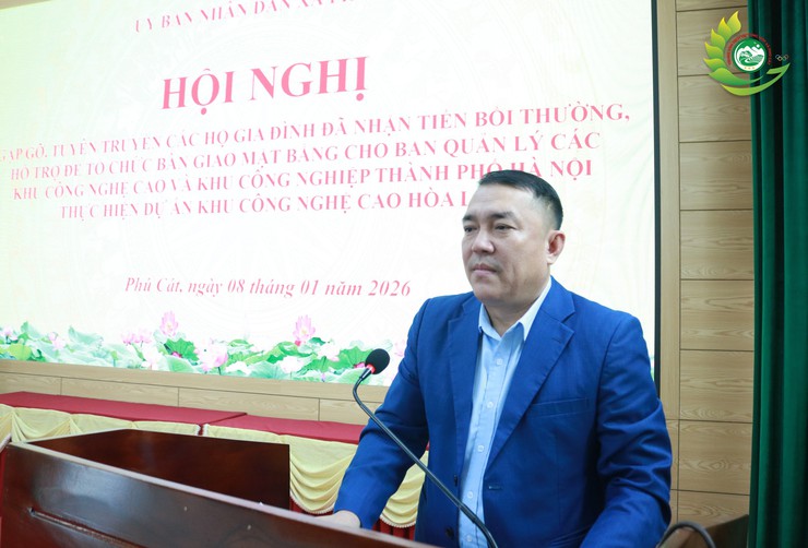 UBND xã Phú Cát tổ chức hội nghị tuyên truyền, vận động bàn giao mặt bằng Dự án Khu công nghệ cao Hòa Lạc- Ảnh 9.