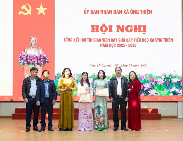 Ứng Thiên tổng kết Hội thi Giáo viên dạy giỏi cấp Tiểu học năm học 2025–2026- Ảnh 3.