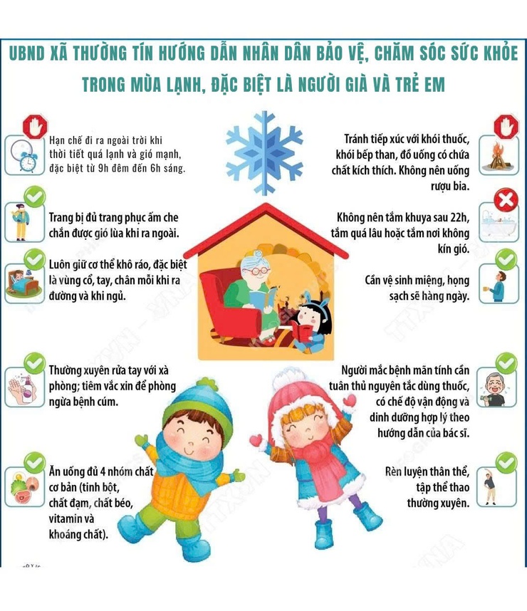 UBND xã Thường Tín khuyến cáo người dân chủ động phòng, chống ảnh hưởng của thời tiết lạnh- Ảnh 1.