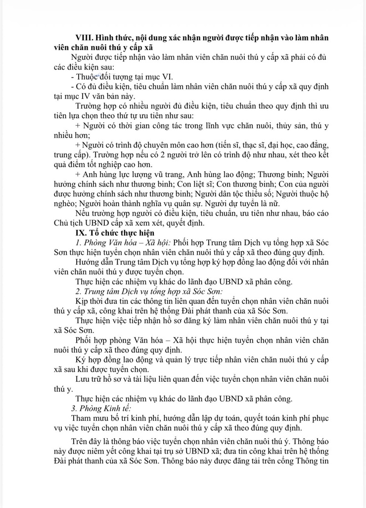 THÔNG BÁO: Tuyển chọn nhân viên chăn nuôi thú y tại xã Sóc Sơn năm 2026- Ảnh 4.