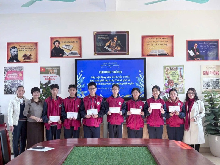 Các trường THCS xã Nam Phù gặp mặt, tiếp sức đội tuyển học sinh giỏi dự thi cấp Thành phố- Ảnh 4.