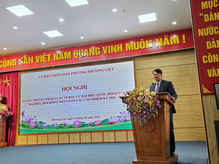 Phường Phương Liệt tổ chức Hội nghị tuyên truyền pháp luật về bầu cử đại biểu Quốc hội khóa XVI và đại biểu HĐND các cấp, nhiệm kỳ 2026-2031- Ảnh 1.