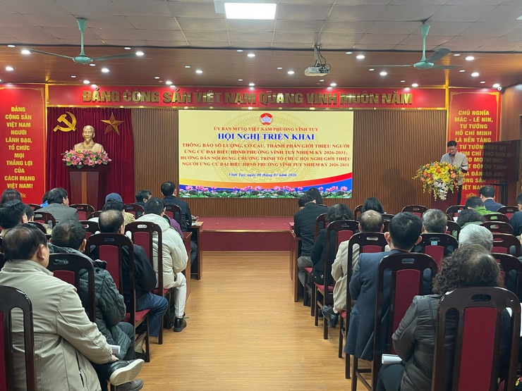 Phường Vĩnh Tuy: Triển khai thông báo số lượng, cơ cấu giới thiệu người ứng cử đại biểu HĐND nhiệm kỳ 2026 – 2031- Ảnh 1.