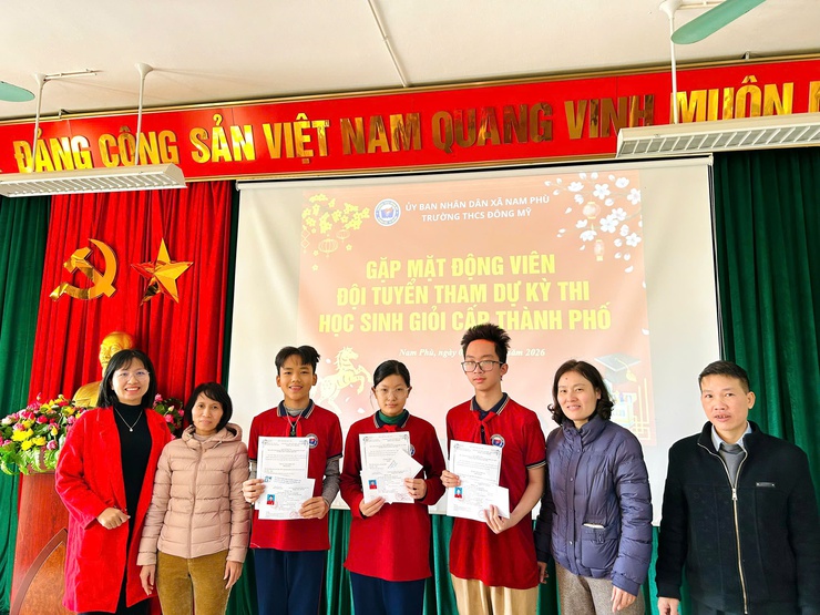 Các trường THCS xã Nam Phù gặp mặt, tiếp sức đội tuyển học sinh giỏi dự thi cấp Thành phố- Ảnh 5.