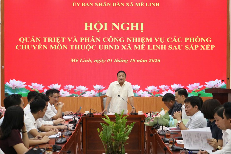 Mê Linh: Quán triệt và triển khai nhiệm vụ các phòng chuyên môn thuộc UBND xã sau sắp xếp - Ảnh 1.