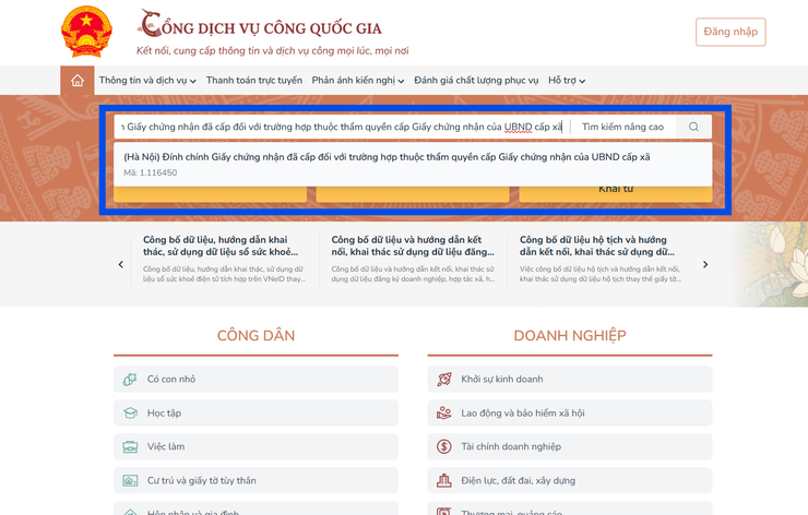 Muốn nộp hồ sơ online thủ tục Đính chính Giấy chứng nhận đã cấp đối với trường hợp thuộc thẩm quyền cấp Giấy chứng nhận của Ủy Ban Nhân Dân cấp xã có được không? - Ảnh 3.