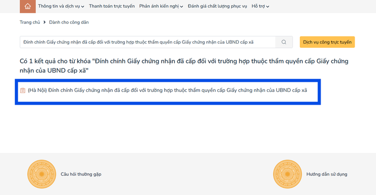 Muốn nộp hồ sơ online thủ tục Đính chính Giấy chứng nhận đã cấp đối với trường hợp thuộc thẩm quyền cấp Giấy chứng nhận của Ủy Ban Nhân Dân cấp xã có được không? - Ảnh 4.