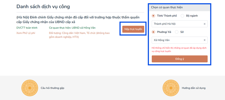 Muốn nộp hồ sơ online thủ tục Đính chính Giấy chứng nhận đã cấp đối với trường hợp thuộc thẩm quyền cấp Giấy chứng nhận của Ủy Ban Nhân Dân cấp xã có được không? - Ảnh 5.