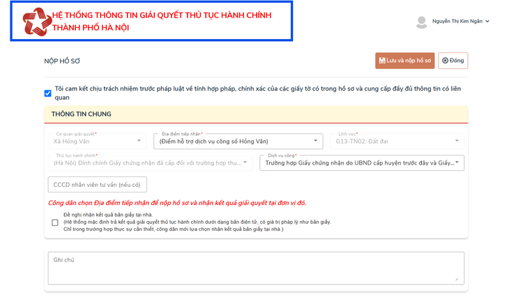 Muốn nộp hồ sơ online thủ tục Đính chính Giấy chứng nhận đã cấp đối với trường hợp thuộc thẩm quyền cấp Giấy chứng nhận của Ủy Ban Nhân Dân cấp xã có được không? - Ảnh 6.