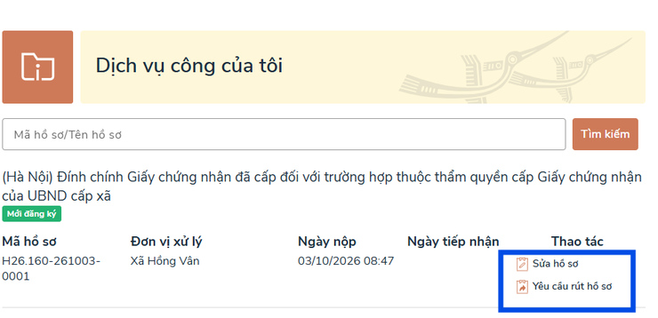 Muốn nộp hồ sơ online thủ tục Đính chính Giấy chứng nhận đã cấp đối với trường hợp thuộc thẩm quyền cấp Giấy chứng nhận của Ủy Ban Nhân Dân cấp xã có được không? - Ảnh 8.